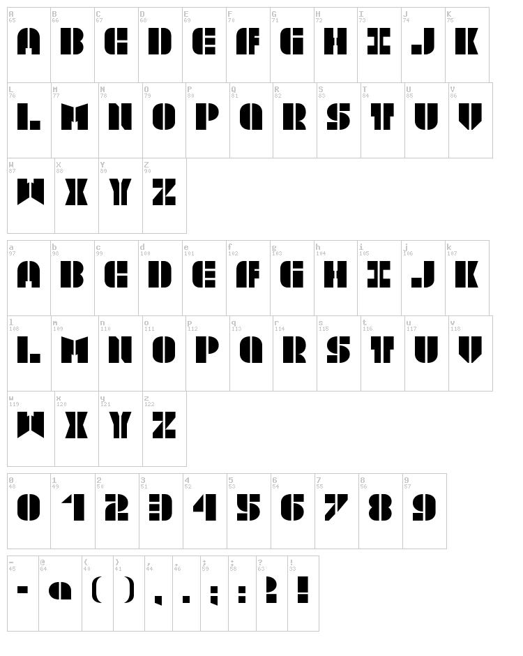 Text Box font map